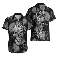 Skull Pattern Hawaiian Shirt I'm Never Alone - My Demon Are With Me 24/7 - Wonder Print Shop