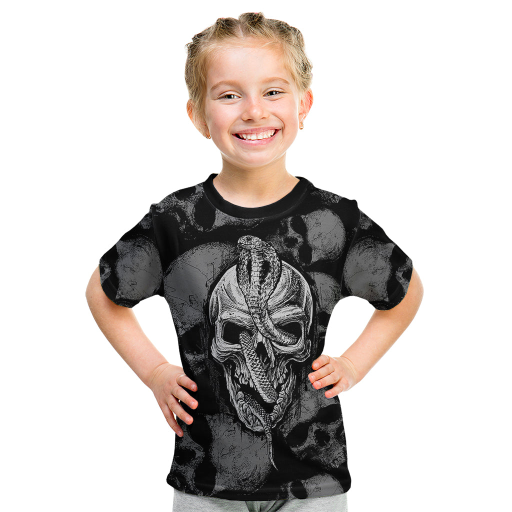 Skull Pattern Kid T Shirt I'm Never Alone - My Demon Are With Me 24/7 - Wonder Print Shop