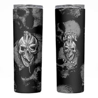 Skull Pattern Skinny Tumbler I'm Never Alone - My Demon Are With Me 24/7 - Wonder Print Shop