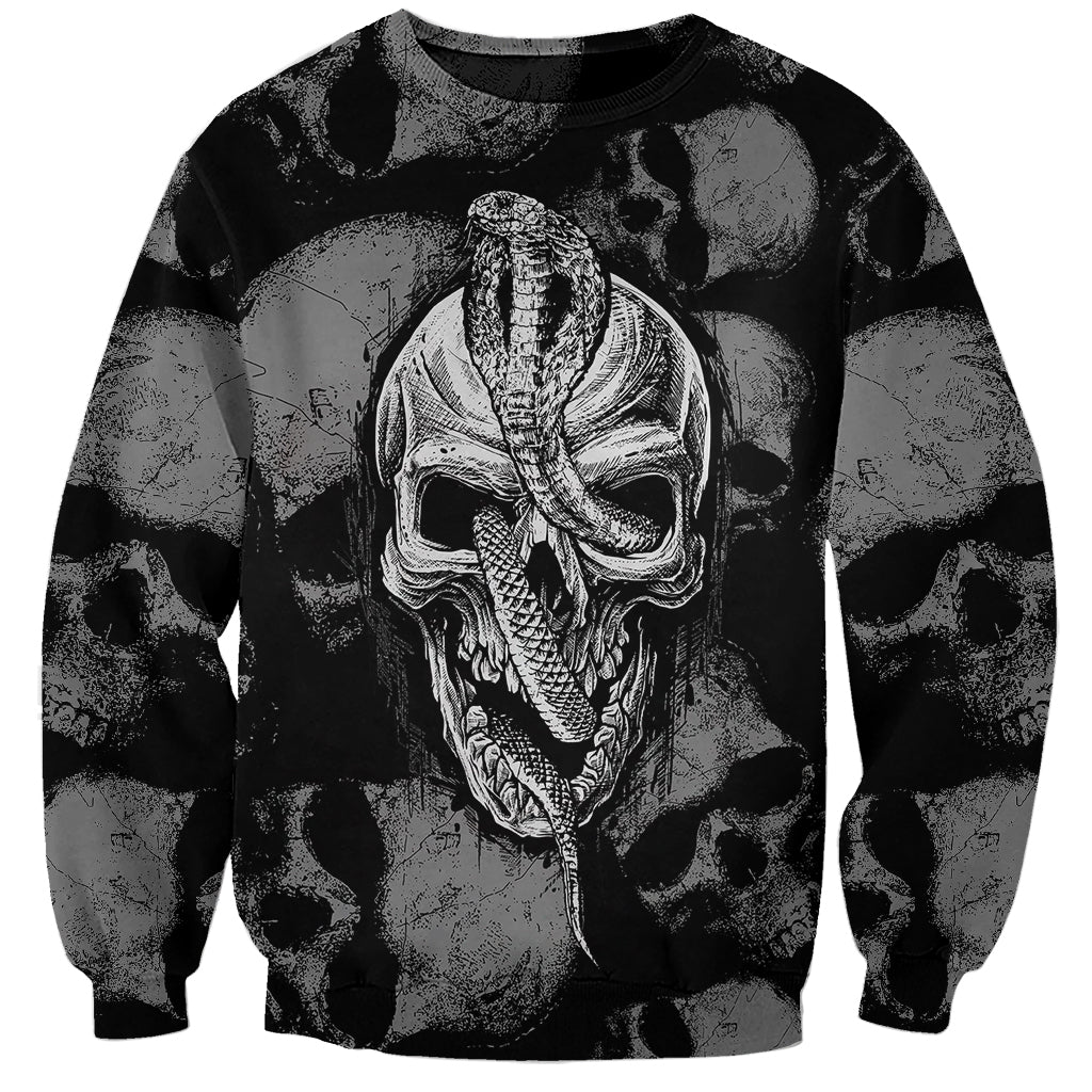 Skull Pattern Sweatshirt I'm Never Alone - My Demon Are With Me 24/7 - Wonder Print Shop