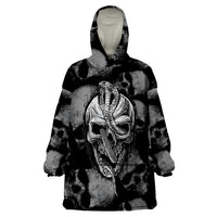 Skull Pattern Wearable Blanket Hoodie I'm Never Alone - My Demon Are With Me 24/7 - Wonder Print Shop