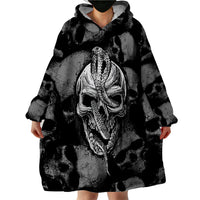 Skull Pattern Wearable Blanket Hoodie I'm Never Alone - My Demon Are With Me 24/7 - Wonder Print Shop