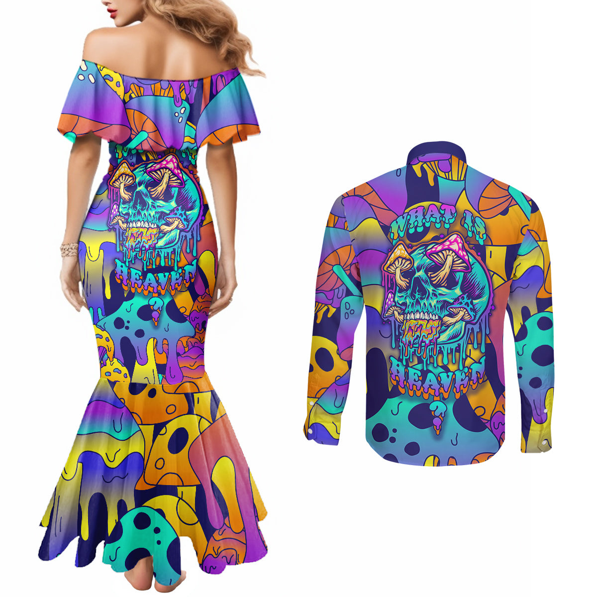 high-feel-skull-couples-matching-mermaid-dress-and-long-sleeve-button-shirts-what-is-heaven