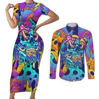 High Feel Skull Couples Matching Short Sleeve Bodycon Dress and Long Sleeve Button Shirts What Is Heaven - Wonder Print Shop