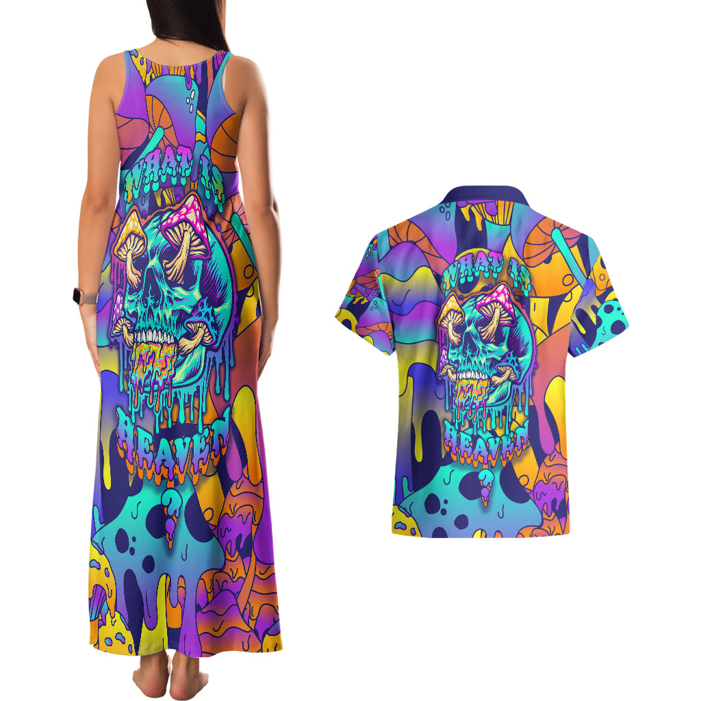 High Feel Skull Couples Matching Tank Maxi Dress and Hawaiian Shirt What Is Heaven - Wonder Print Shop