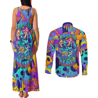 High Feel Skull Couples Matching Tank Maxi Dress and Long Sleeve Button Shirts What Is Heaven - Wonder Print Shop