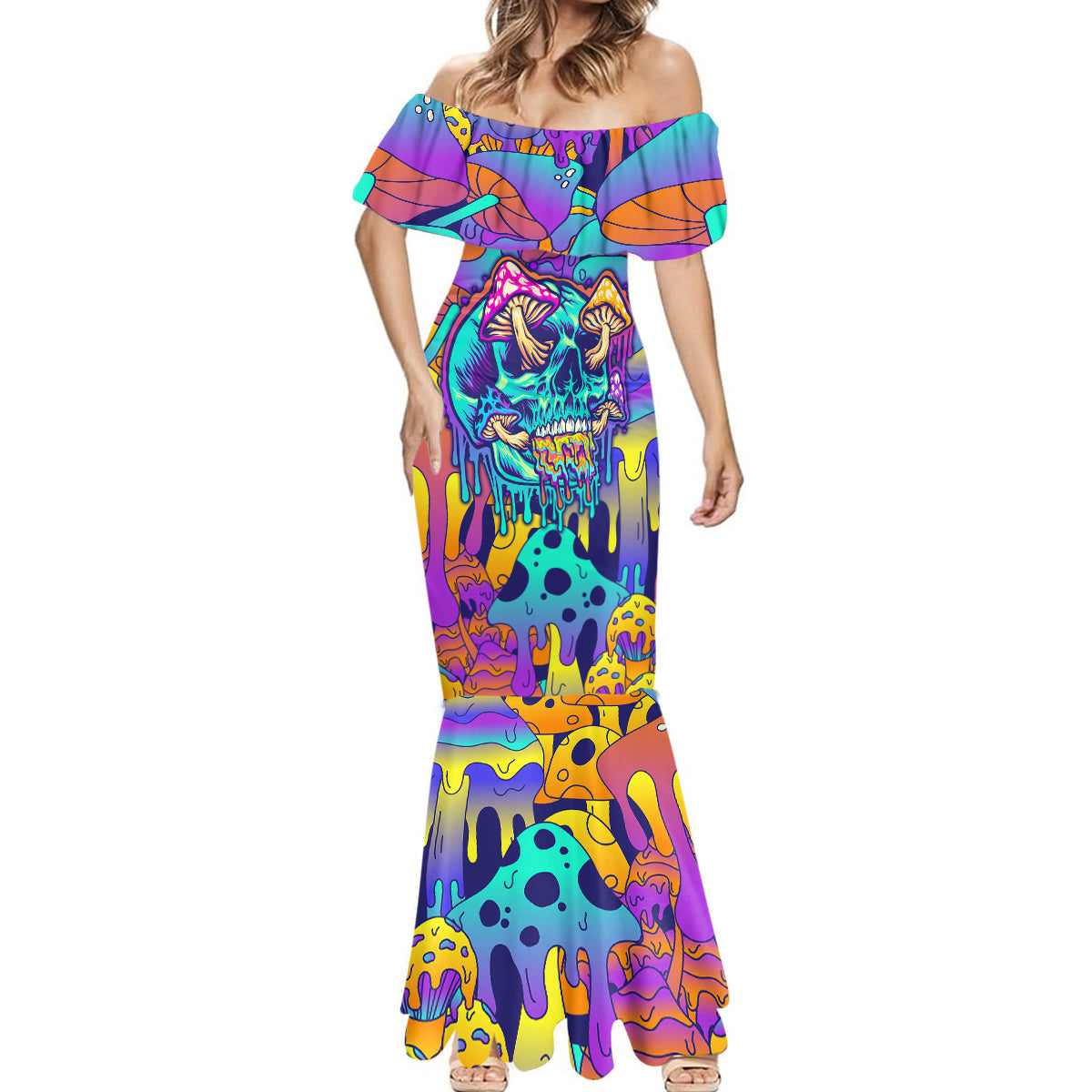 High Feel Skull Mermaid Dress What Is Heaven - Wonder Print Shop