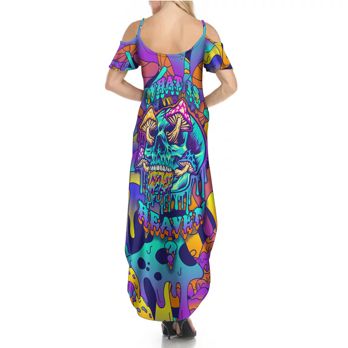 High Feel Skull Summer Maxi Dress What Is Heaven - Wonder Print Shop