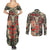 Skull Pattern Couples Matching Summer Maxi Dress and Long Sleeve Button Shirts Demon Art - Come With Me - Wonder Print Shop