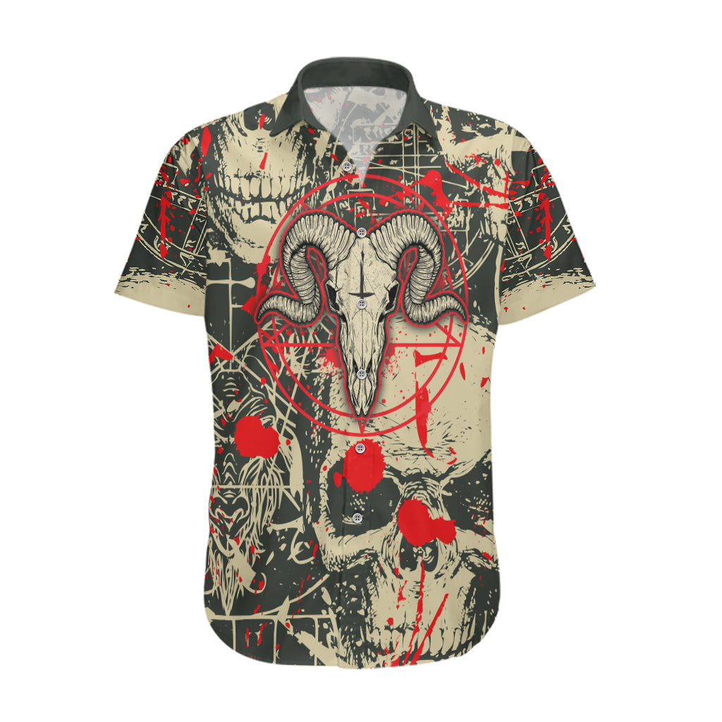 Skull Pattern Hawaiian Shirt Demon Art - Come With Me - Wonder Print Shop