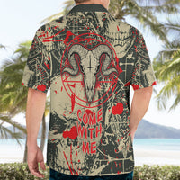 Skull Pattern Hawaiian Shirt Demon Art - Come With Me - Wonder Print Shop