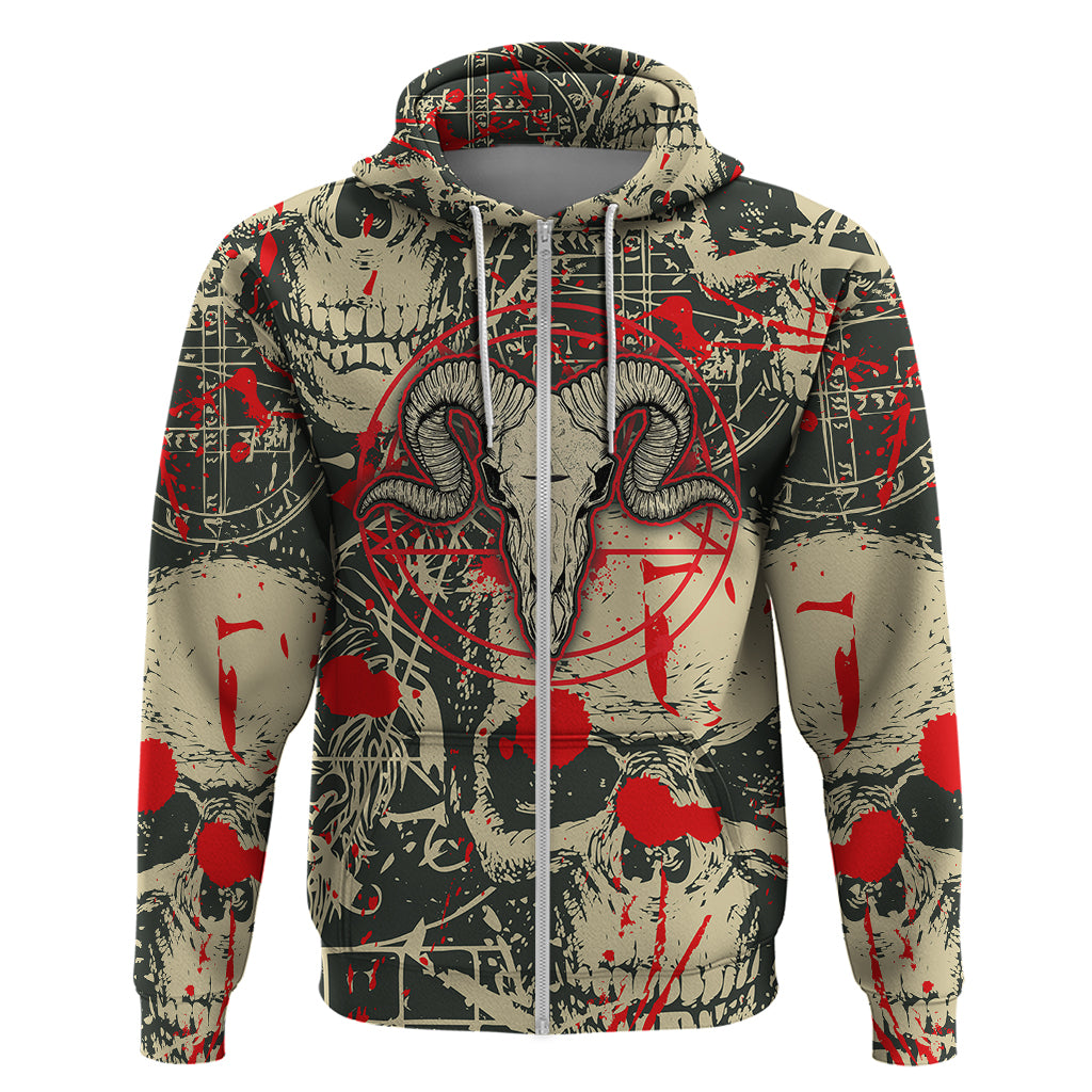 Skull Pattern Hoodie Demon Art - Come With Me - Wonder Print Shop