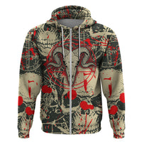 Skull Pattern Hoodie Demon Art - Come With Me - Wonder Print Shop