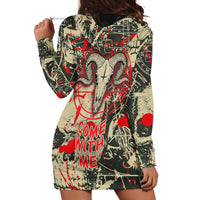 Skull Pattern Hoodie Dress Demon Art - Come With Me - Wonder Print Shop
