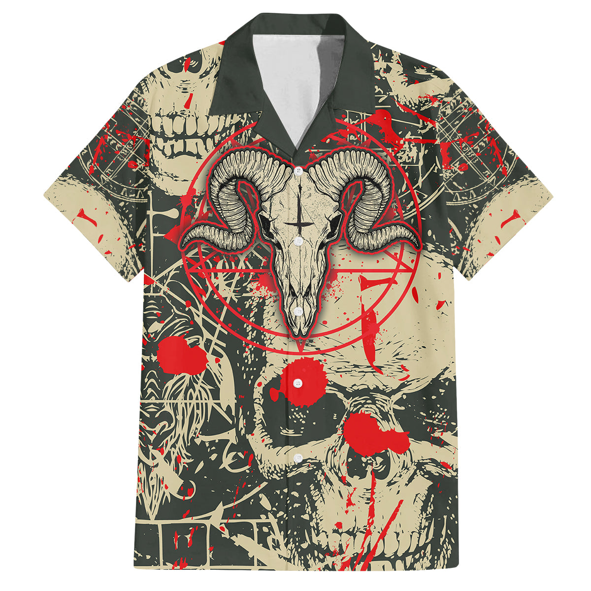 Skull Pattern Kid Hawaiian Shirt Demon Art - Come With Me - Wonder Print Shop