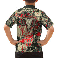 Skull Pattern Kid Hawaiian Shirt Demon Art - Come With Me - Wonder Print Shop