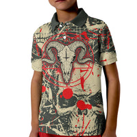 Skull Pattern Kid Polo Shirt Demon Art - Come With Me - Wonder Print Shop