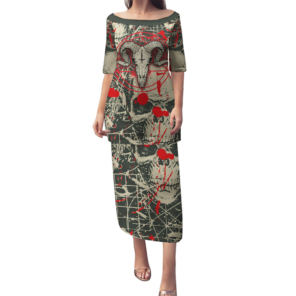 Skull Pattern Puletasi Demon Art - Come With Me - Wonder Print Shop