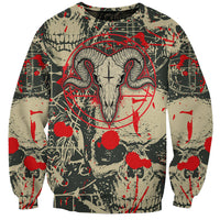 Skull Pattern Sweatshirt Demon Art - Come With Me - Wonder Print Shop