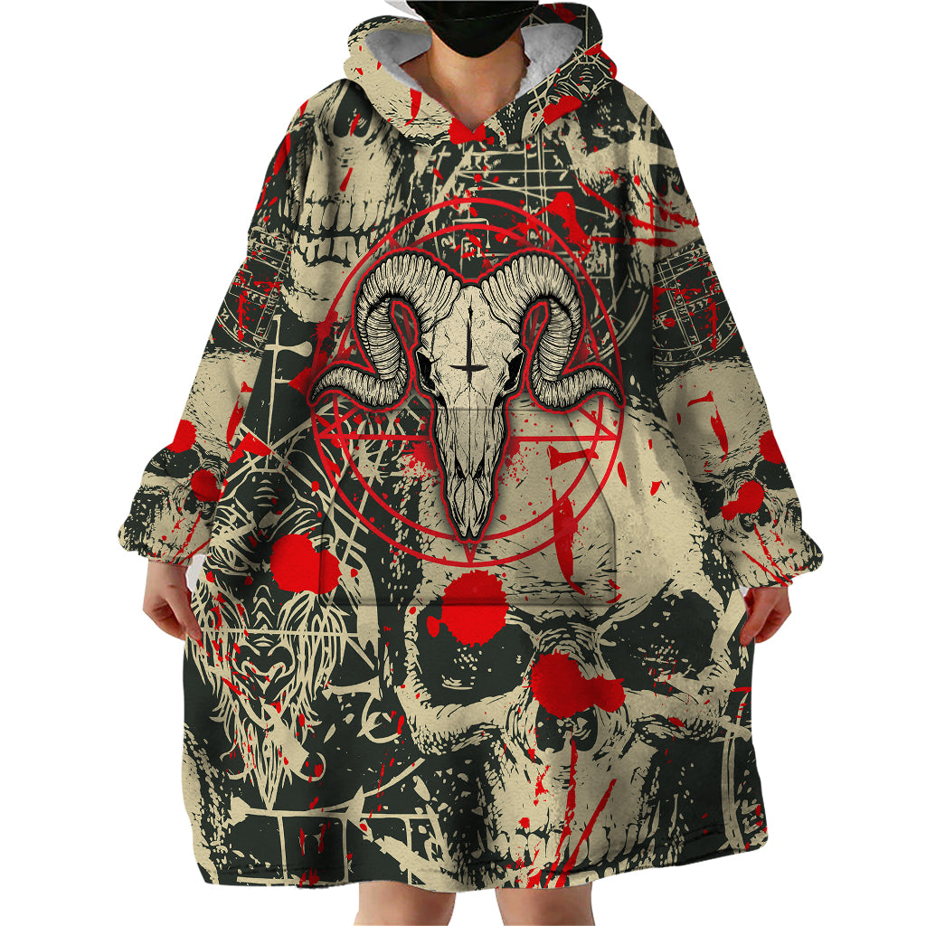 Skull Pattern Wearable Blanket Hoodie Demon Art - Come With Me - Wonder Print Shop