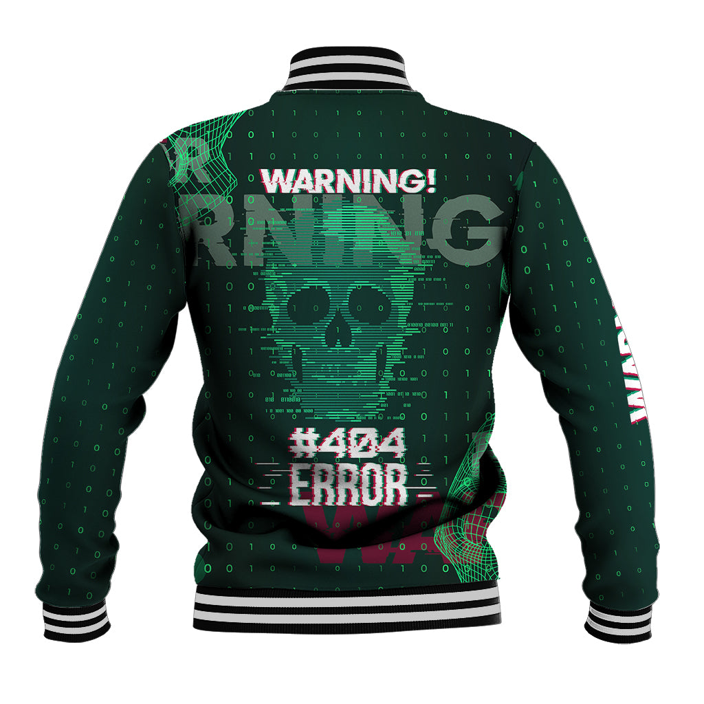 Technology Skull Baseball Jacket Warning - Erro 404 - Wonder Print Shop