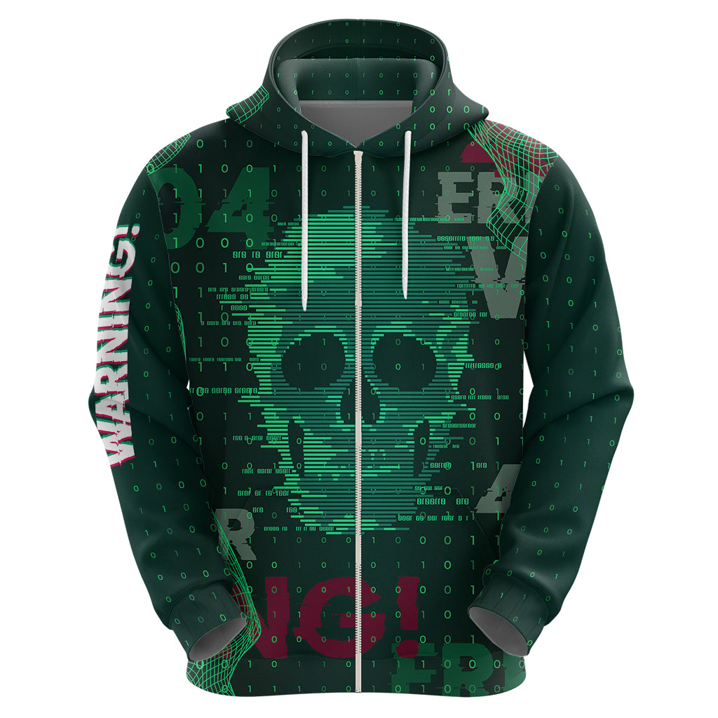 Technology Skull Hoodie Warning - Erro 404 - Wonder Print Shop