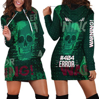 Technology Skull Hoodie Dress Warning - Erro 404 - Wonder Print Shop