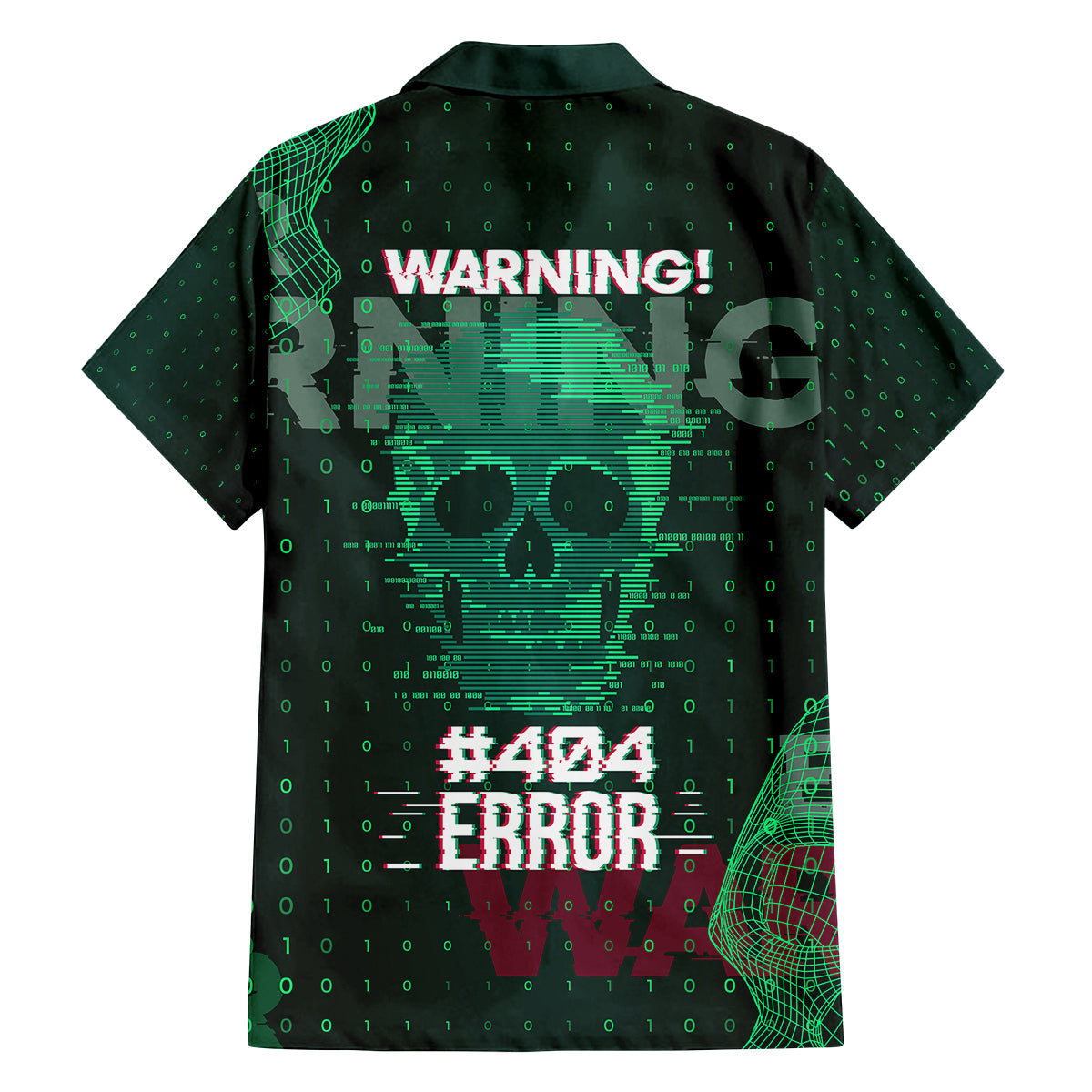 Technology Skull Kid Hawaiian Shirt Warning - Erro 404 - Wonder Print Shop