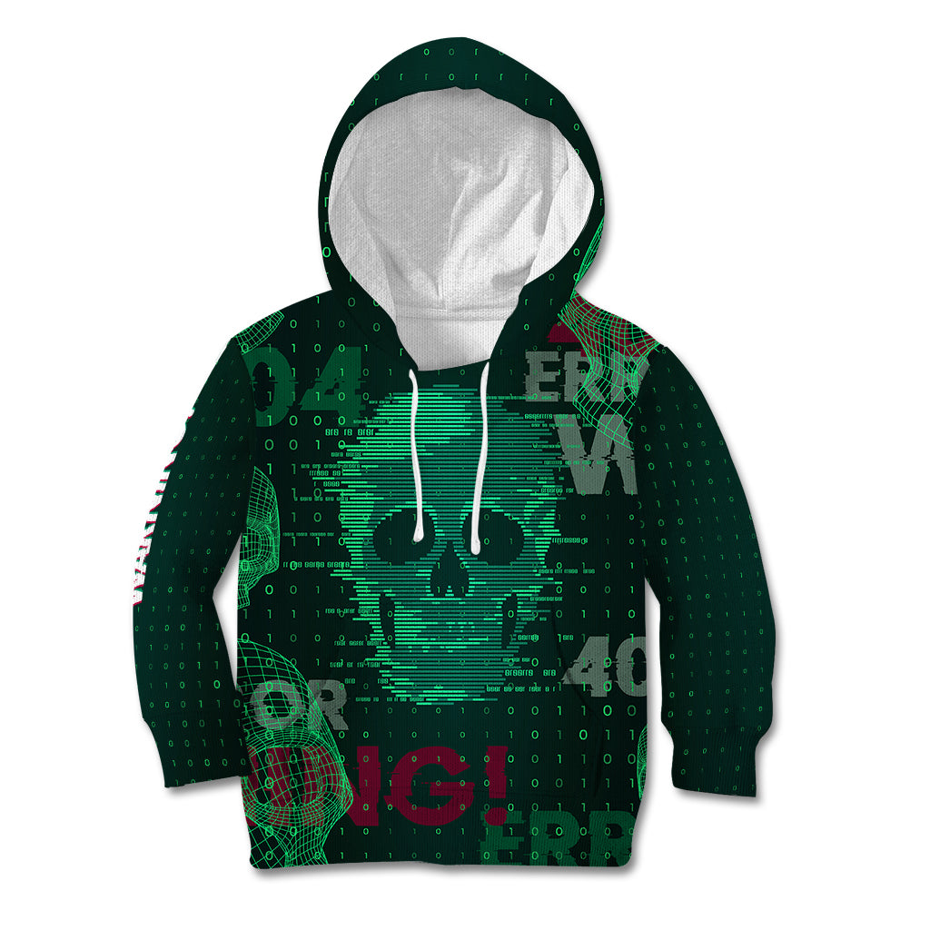Technology Skull Kid Hoodie Warning - Erro 404 - Wonder Print Shop