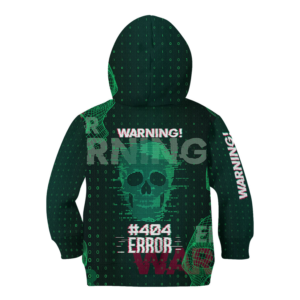 Technology Skull Kid Hoodie Warning - Erro 404 - Wonder Print Shop