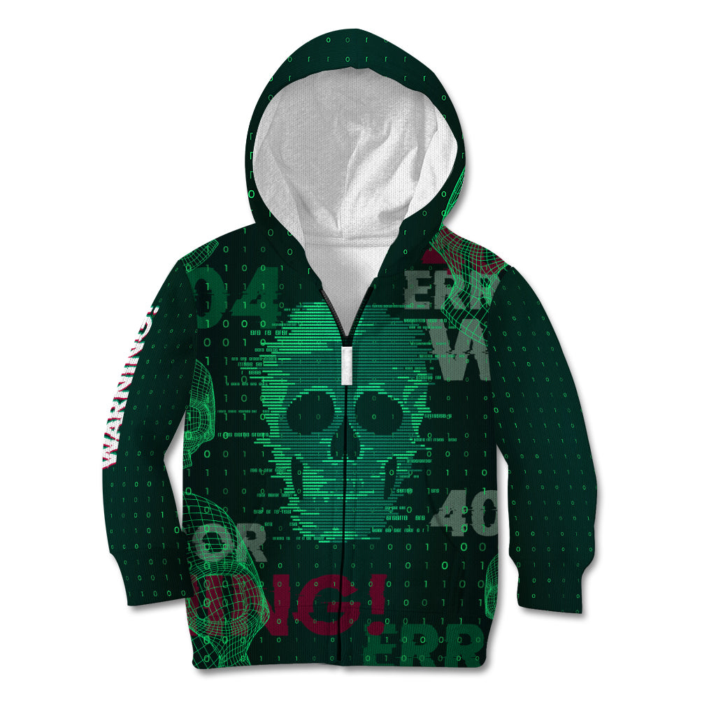 Technology Skull Kid Hoodie Warning - Erro 404 - Wonder Print Shop