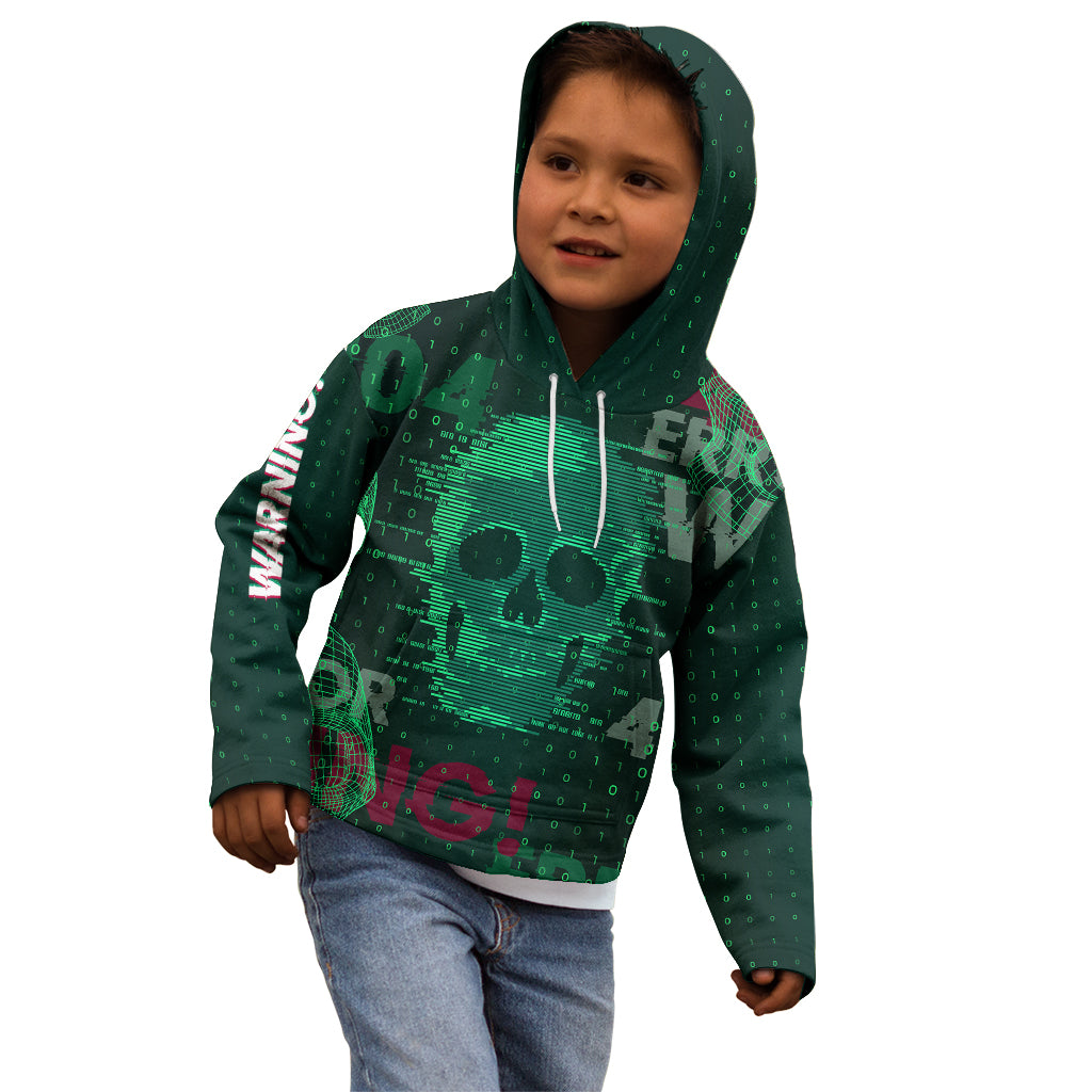 Technology Skull Kid Hoodie Warning - Erro 404 - Wonder Print Shop