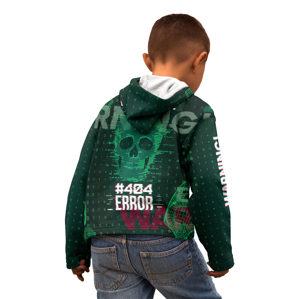 Technology Skull Kid Hoodie Warning - Erro 404 - Wonder Print Shop
