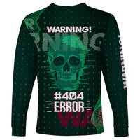 Technology Skull Long Sleeve Shirt Warning - Erro 404 - Wonder Print Shop
