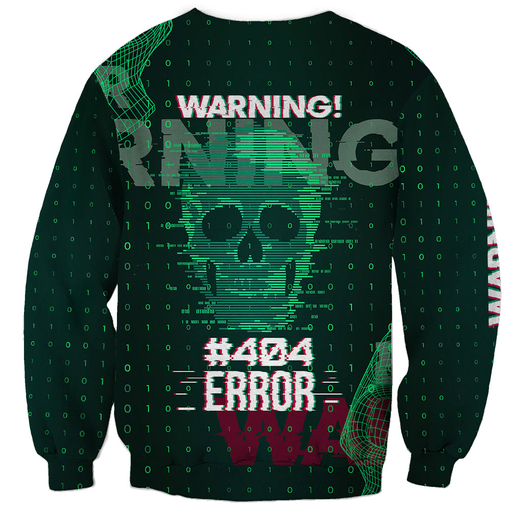Technology Skull Sweatshirt Warning - Erro 404 - Wonder Print Shop