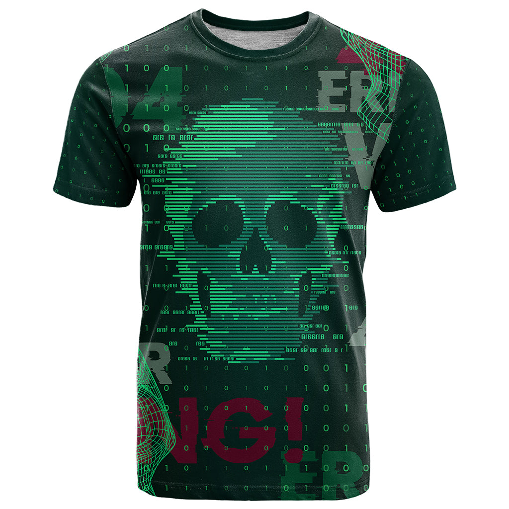 Technology Skull T Shirt Warning - Erro 404 - Wonder Print Shop