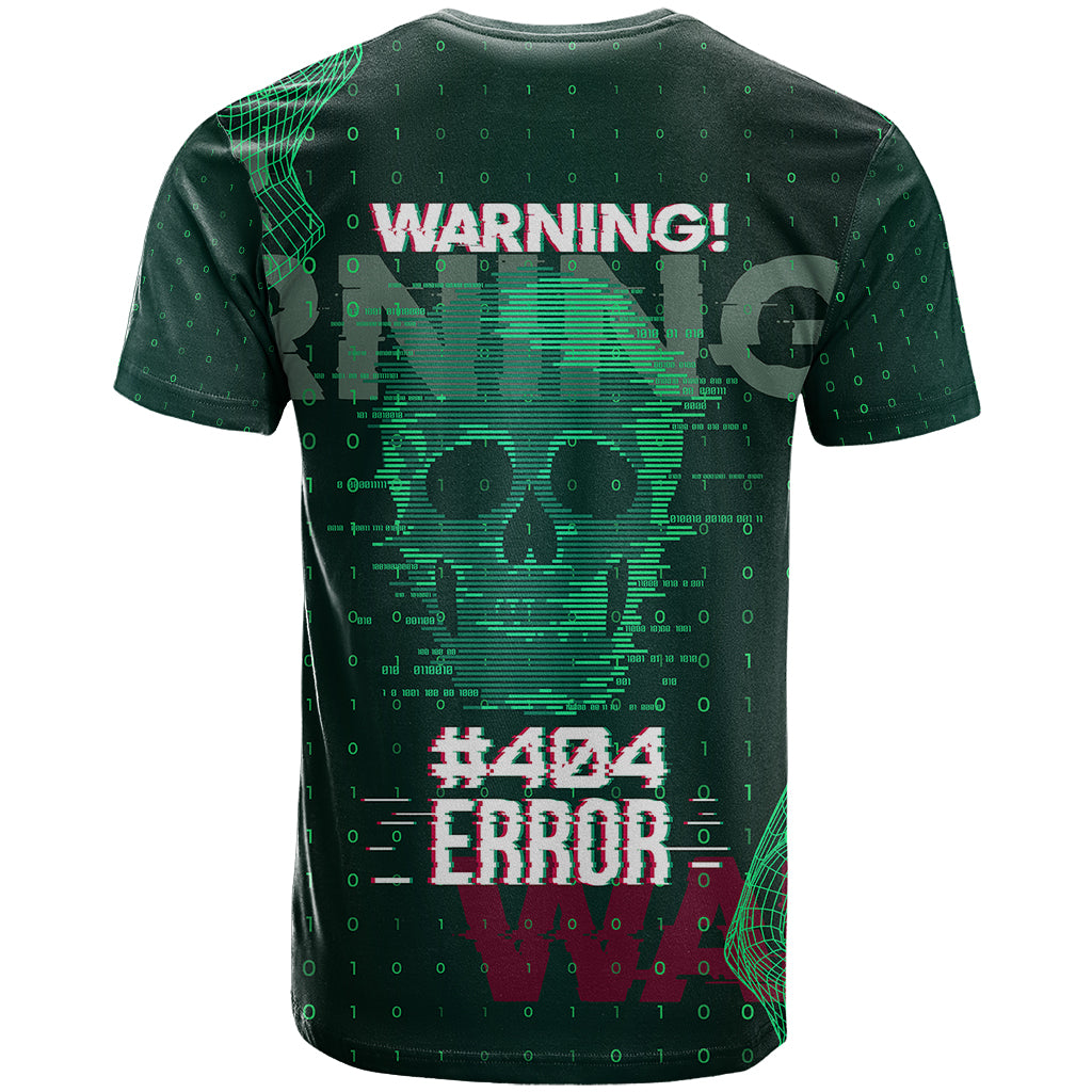 Technology Skull T Shirt Warning - Erro 404 - Wonder Print Shop