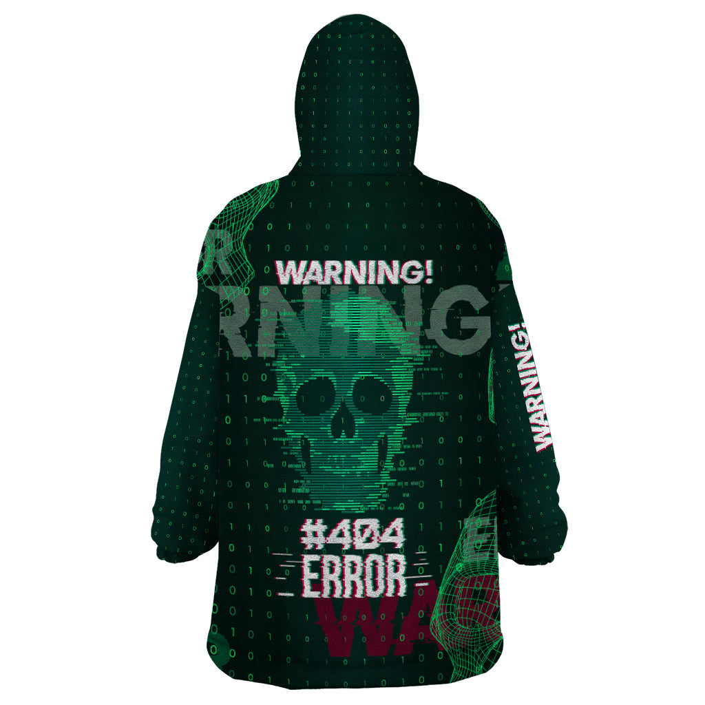 Technology Skull Wearable Blanket Hoodie Warning - Erro 404 - Wonder Print Shop