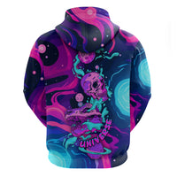 Space Skull Hoodie Skeleton Color Neon Paint On Space - Wonder Print Shop