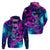 Space Skull Hoodie Skeleton Color Neon Paint On Space - Wonder Print Shop