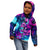 Space Skull Kid Hoodie Skeleton Color Neon Paint On Space - Wonder Print Shop