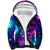 Space Skull Sherpa Hoodie Skeleton Color Neon Paint On Space - Wonder Print Shop
