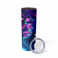 Space Skull Skinny Tumbler Skeleton Color Neon Paint On Space - Wonder Print Shop