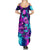 Space Skull Summer Maxi Dress Skeleton Color Neon Paint On Space - Wonder Print Shop
