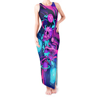 Space Skull Tank Maxi Dress Skeleton Color Neon Paint On Space - Wonder Print Shop