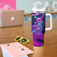 Space Skull Tumbler With Handle Skeleton Color Neon Paint On Space - Wonder Print Shop