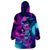 Space Skull Wearable Blanket Hoodie Skeleton Color Neon Paint On Space - Wonder Print Shop