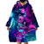 Space Skull Wearable Blanket Hoodie Skeleton Color Neon Paint On Space - Wonder Print Shop