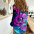 Space Skull Women Casual Shirt Skeleton Color Neon Paint On Space - Wonder Print Shop