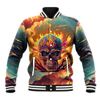 I Can Fix Stupid Bit It's Gonna Hurt Flaming kull Baseball Jacket - Wonder Print Shop